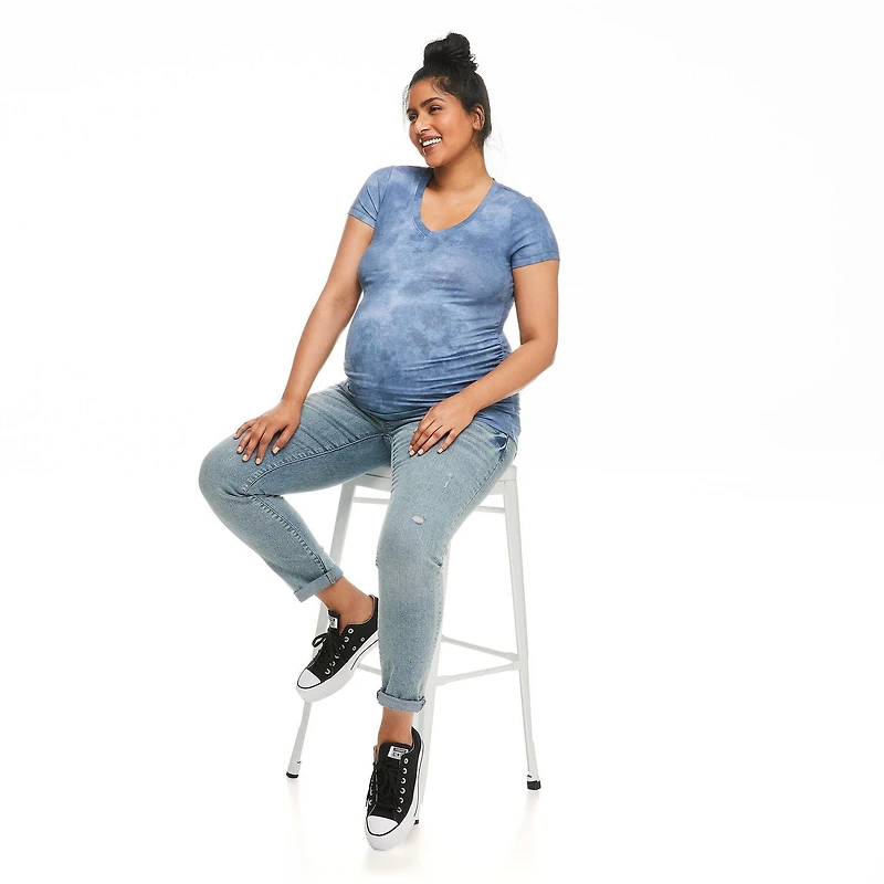 Paisley Sky Maternity Basic V-Neckline Tee