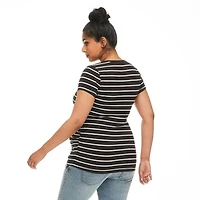 T-shirt de base avec encolure en V Paisley Sky Maternit