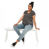 T-shirt de base avec encolure en V Paisley Sky Maternit