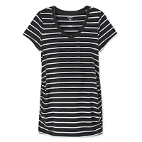 T-shirt de base avec encolure en V Paisley Sky Maternit