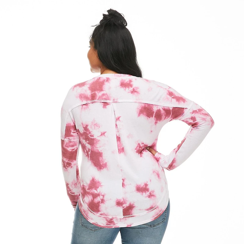 Haut surdimensionné avec ourlet court-long Paisley Sky Maternité