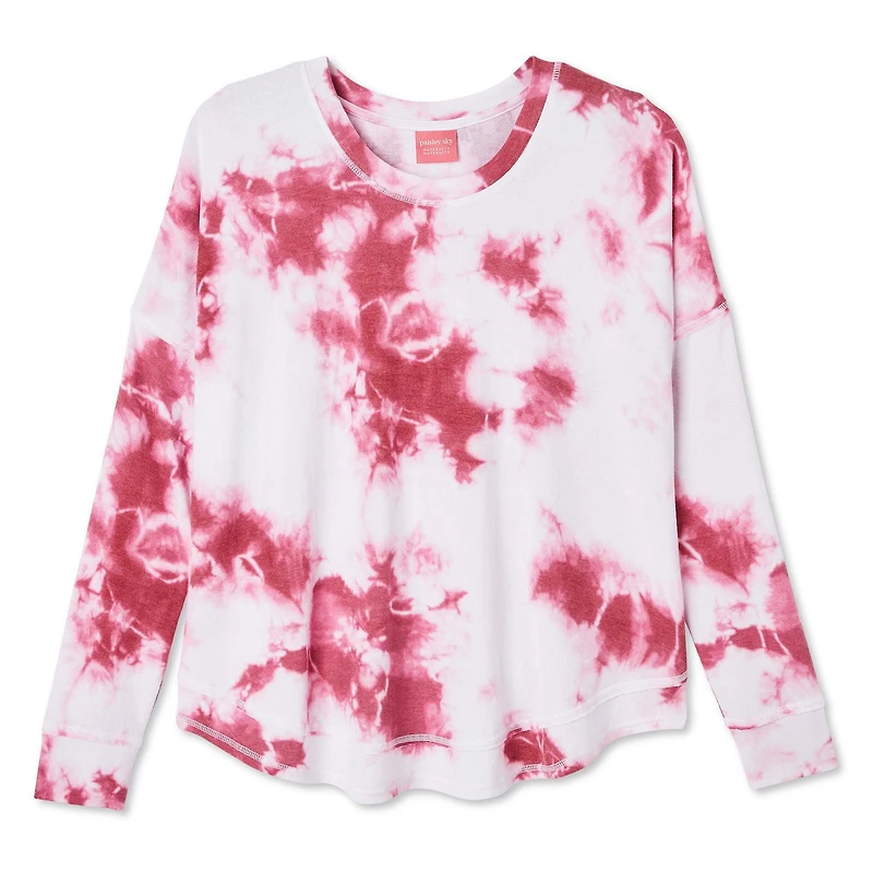 Paisley Sky Maternity Oversized High-Low Hem Top