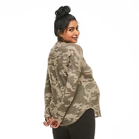 Paisley Sky Maternity Oversized High-Low Hem Top