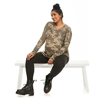 Paisley Sky Maternity Oversized High-Low Hem Top