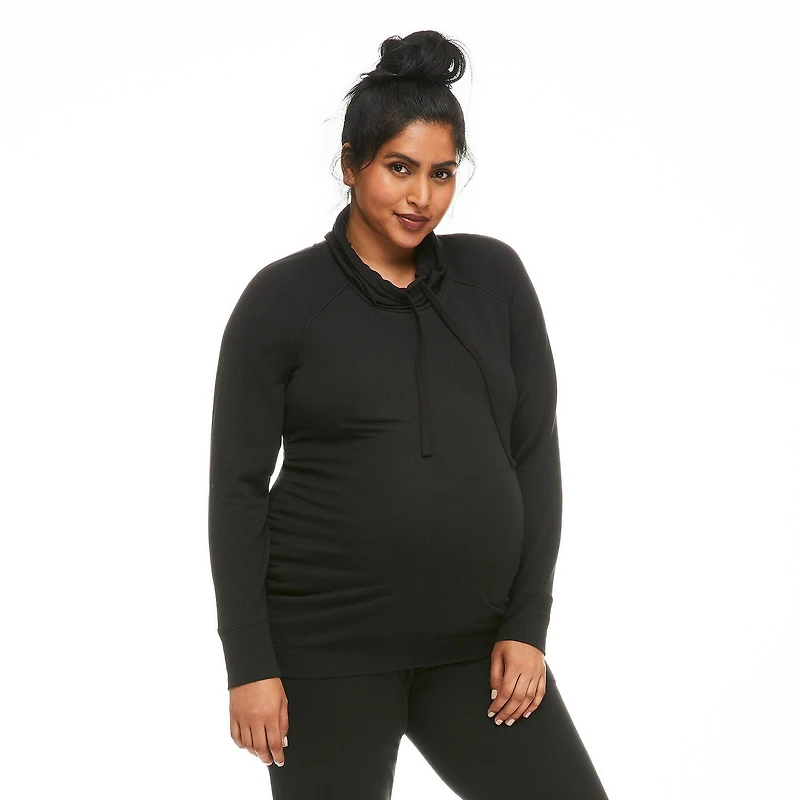 Paisley Sky Maternity Cowl Neckline Sweatshirt