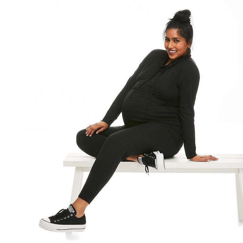 Paisley Sky Maternity Cowl Neckline Sweatshirt