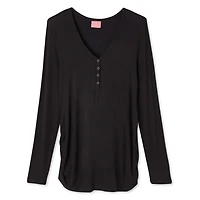 Paisley Sky Maternity Long Sleeve Henley Tee