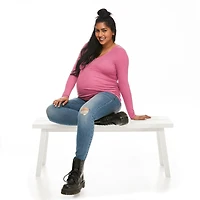 Paisley Sky Maternity Long Sleeve Henley Tee