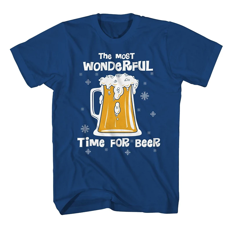 George Mens Ugly Christmas Sweater Holiday Tee - Wonderful Beer