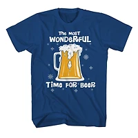 George Mens Ugly Christmas Sweater Holiday Tee - Wonderful Beer