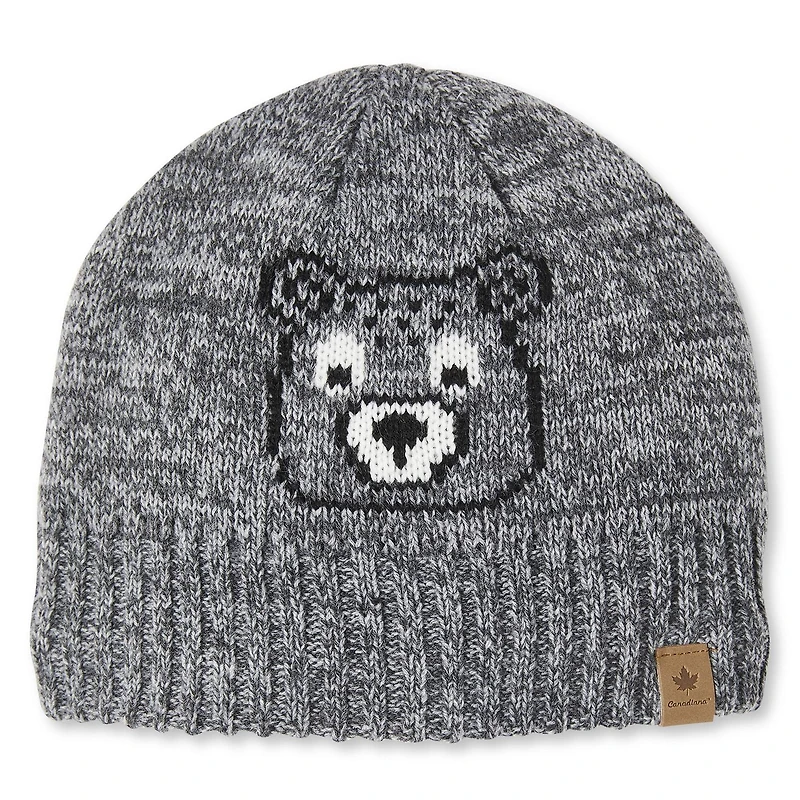 Bonnet en tricot intarsia doublé Canadiana pour petits garçons