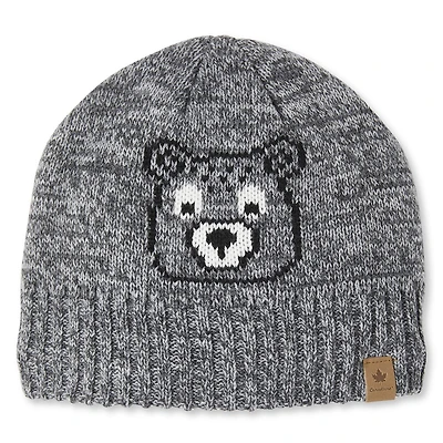 Bonnet en tricot intarsia doublé Canadiana pour petits garçons