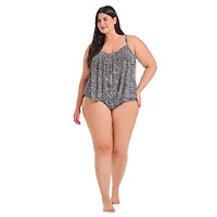 Krista Plus Maillot de bain une pièce à volants et encolure dégagée pour femme