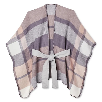 George Women's Belted Plaid Ruana