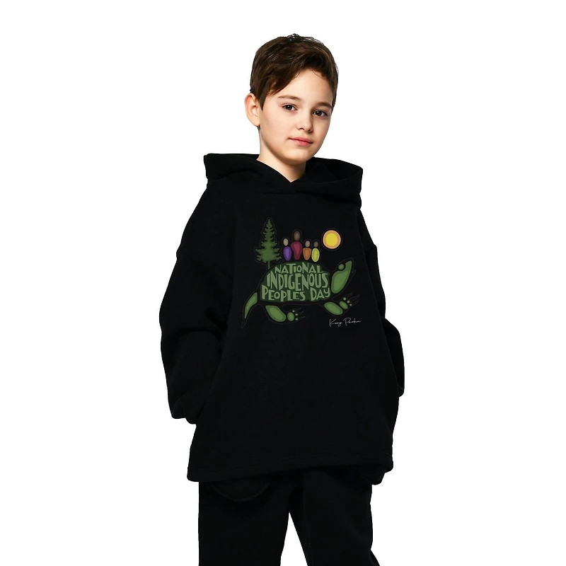 Indigenous Proud Turtle Kids Hoodie, Sizes: S-XXL