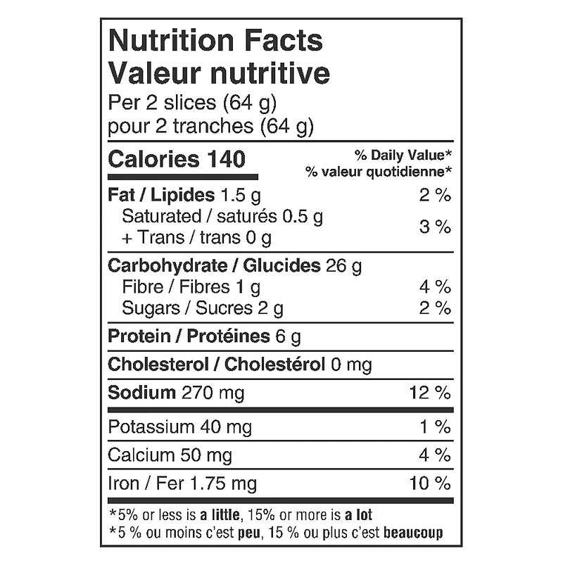 Villaggio® Italian Style 100% Whole Wheat Thick Sliced Bread, 510 g