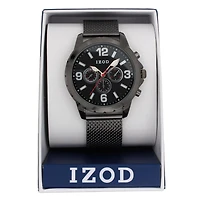 Montre analogique Izod facile à lire à bracelet à petits maillons metal