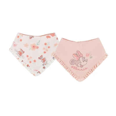 Disney Minnie Mouse ensemble 2mcx de bavoirs en coton biologique pour filles TAILLE: OS/GU