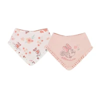Disney Minnie Mouse ensemble 2mcx de bavoirs en coton biologique pour filles TAILLE: OS/GU