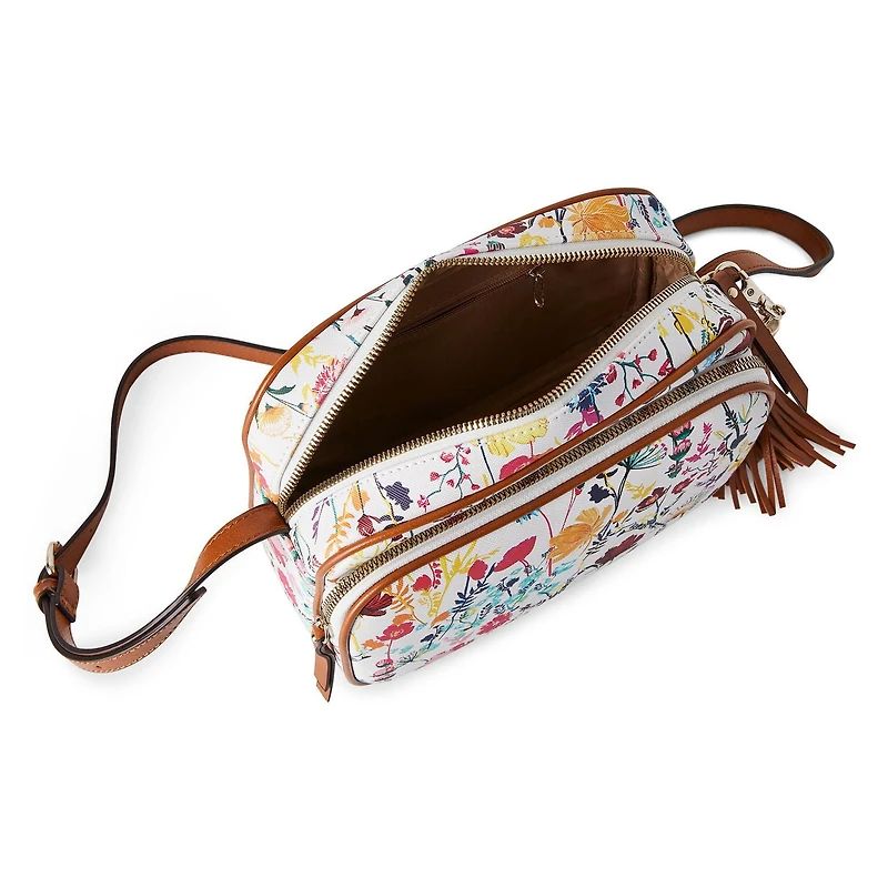 Time and Tru Women's Camera Crossbody Bag with Tassel