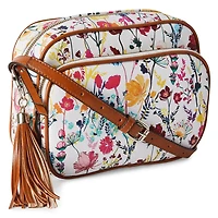 Time and Tru Women's Camera Crossbody Bag with Tassel