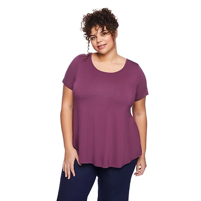 George Women's Plus Lattice Back Tee, Sizes 1X-4X
