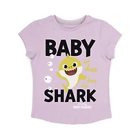 Baby Shark T-shirt à manches courtes pour fille en bas âge
