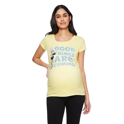 Disney Women's Maternity Mickey Mouse and Friends Ruched Tee