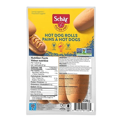 Schär Gluten-Free Hot Dog Rolls, 228 g