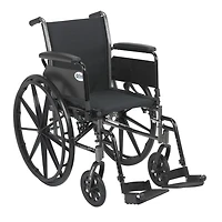 Drive Medical Black Cruiser III Light Weight Wheelchair with Flip Back Removable Arms, Full Arms, Swing away Footrests, 20" Seat
