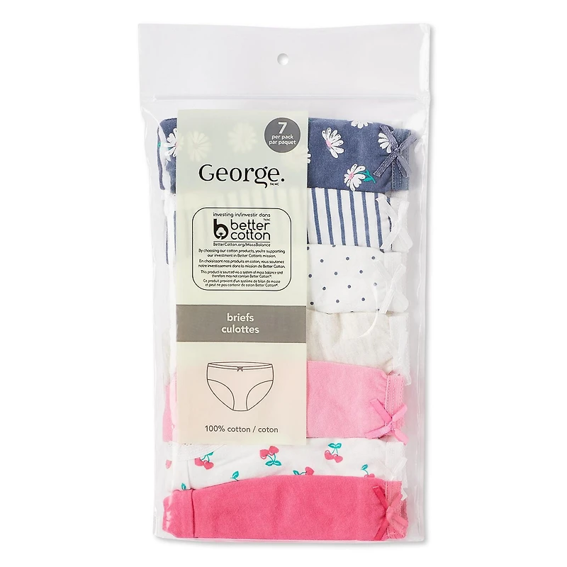 Lot de 7 petites culottes George pour petites filles Tailles 2T/3T-4T