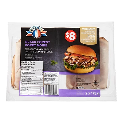 Olymel Poitrine de dinde fumée Forêt Noire 2 x 175 g, 350 g
