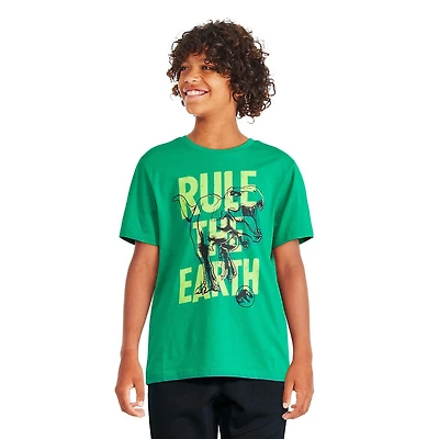 T-shirt à manches courtes Jurassic World pour garçons Tailles TP–TG