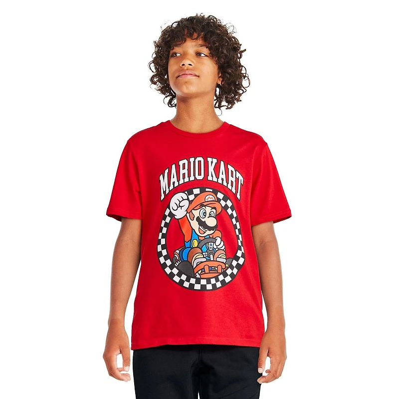 T-shirt à manches courtes Mario Kart pour garçons Tailles TP–TG