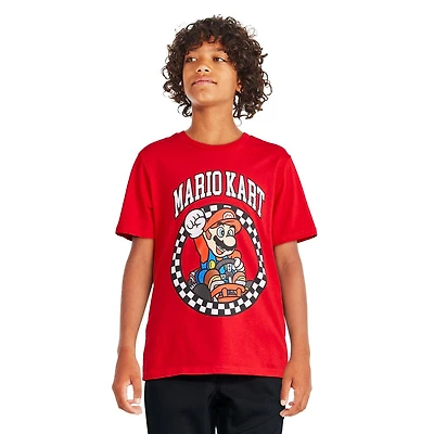 T-shirt à manches courtes Mario Kart pour garçons Tailles TP–TG