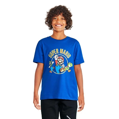 Super Mario Bros. Boys' Short Sleeve Tee, Sizes XS-XL