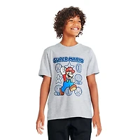 T-shirt à manches courtes Super Mario Bros. pour garçons Tailles TP–TG