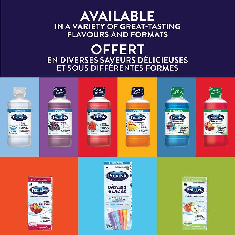 Pedialyte, solution de réhydratation orale à base d'électrolytes, fraise, bouteille de 1 L