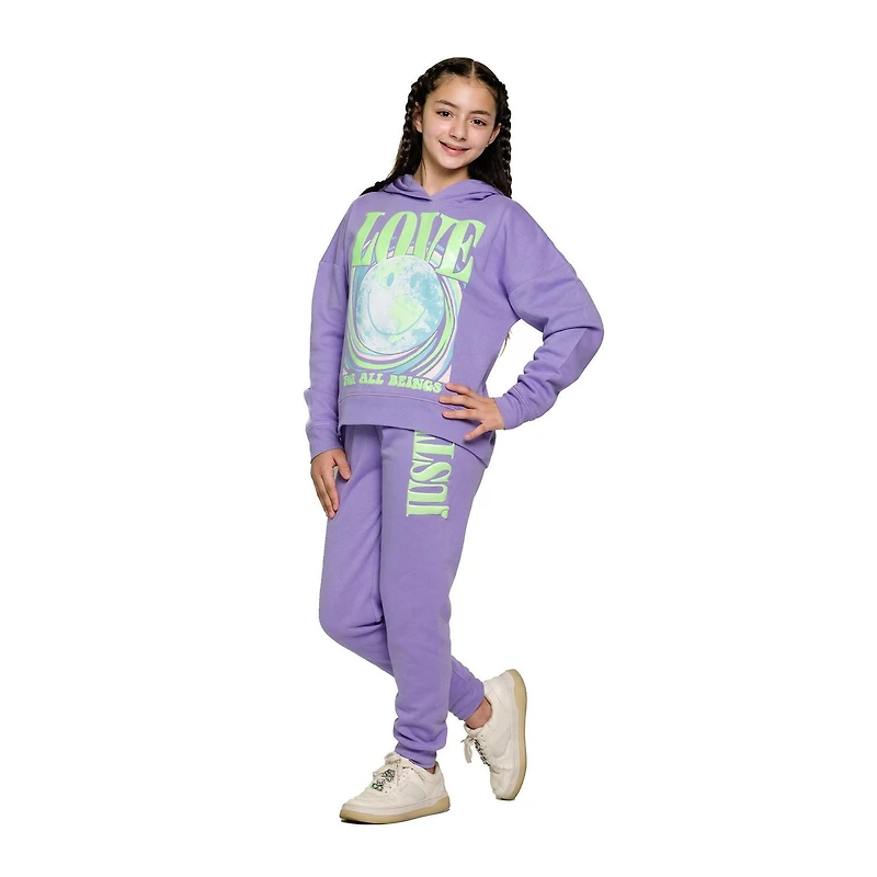 Justice Girls Smiley Swirl Long Sleeve Hoodie