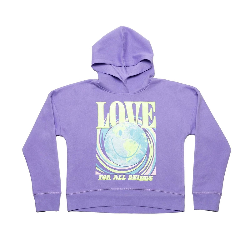 Justice Girls Smiley Swirl Long Sleeve Hoodie