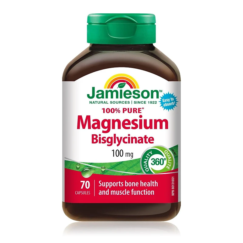 Jamieson Magnesium Bisglycinate 100 mg, 70 Capsules