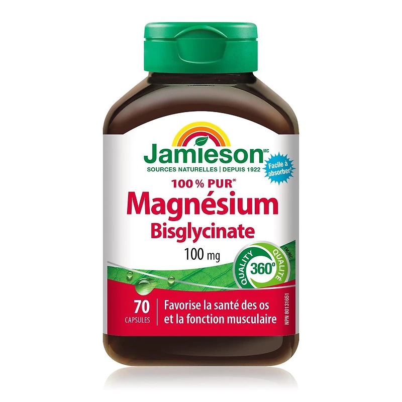 Jamieson Magnésium Bisglycinate 100 mg, 70 Capsules