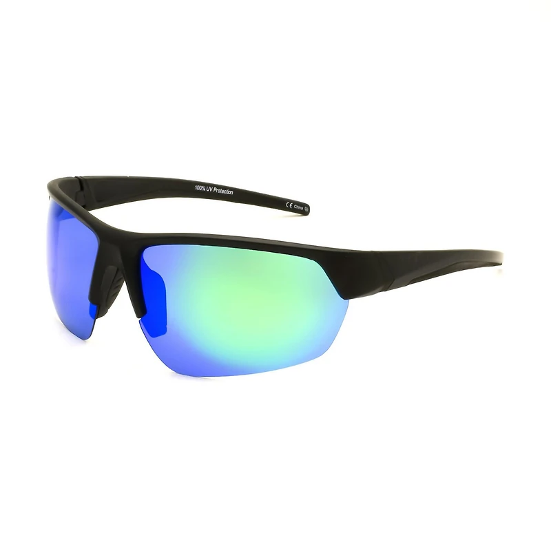 Lunettes de soleil noir mat Athletic Works avec verres polarisés Revo verts