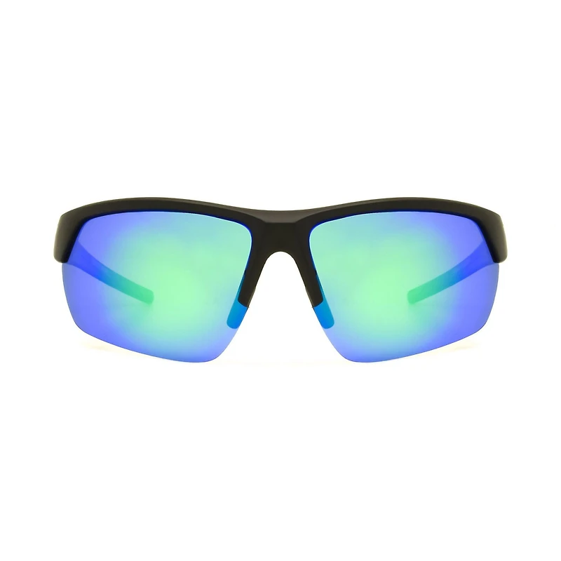 Lunettes de soleil noir mat Athletic Works avec verres polarisés Revo verts