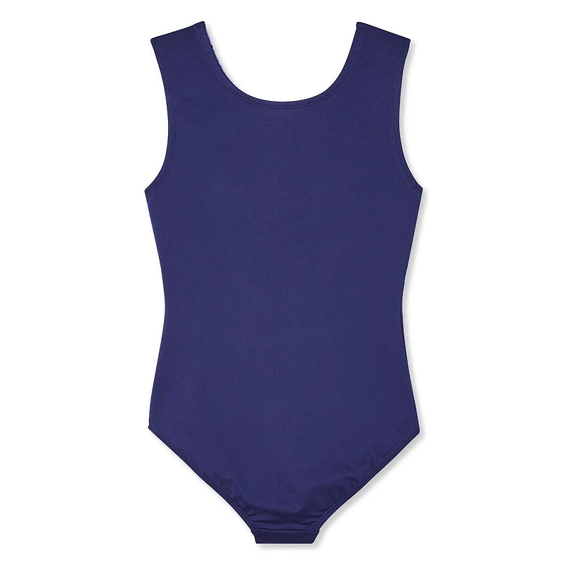 George Girls' Funky Waves Colour-Block Tank Leotard
