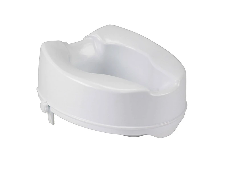 Drive Medical White Raised Toilet Seat with Lock, Standard Seat, 6"
