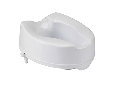 Drive Medical White Raised Toilet Seat with Lock, Standard Seat, 6"