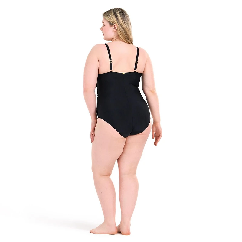 Krista Plus Women's Asymmetrical Twist Front One Piece Swimsuit