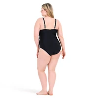Krista Plus Women's Asymmetrical Twist Front One Piece Swimsuit