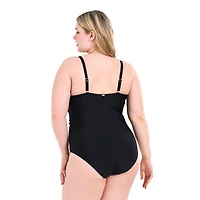 Krista Plus Women's Asymmetrical Twist Front One Piece Swimsuit